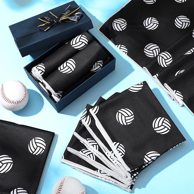 12 Pcs Cooling Towel 40 x 12 Inch Basketball Baseball Football Volleyball Soccer Softball Microfiber Fast Drying Towel for Gift Women Men
