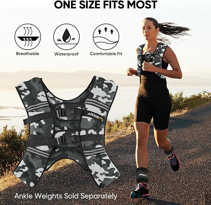 APEXUP Weighted Vest Men Women, Weight Vest for Women Workout Equipment for Strength Training Running