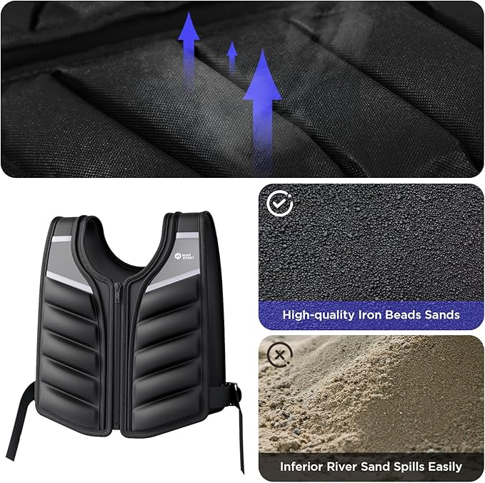 Weighted Vest for Women Men,10lb/15lb/20lb Weight Training Vest for Workout,Rucking Vest with Reflective Stripe,Body Weight Vests for Strength Training,Running,Walking,Weightlifting