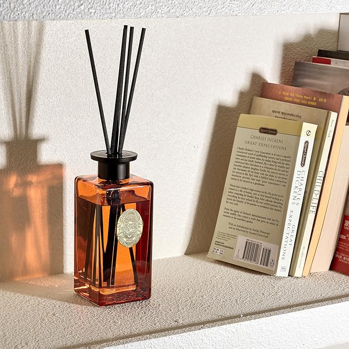 M&SENSE 10.14 oz Large Reed Diffuser Set | Orange Goji Scent Oil Diffuser with Sticks |Hotel Collection Non-Toxic Essential Oil |for Bedroom Bathroom Living Room