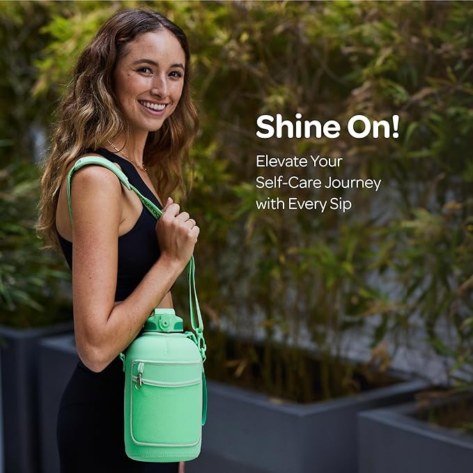 Hydracy Water Bottle with Time Marker -Large BPA Free Water Bottle & No Sweat Sleeve -Leak Proof Gym Bottle with Fruit Infuser Strainer & Times to Drink -Ideal for Fitness Sports & Outdoors