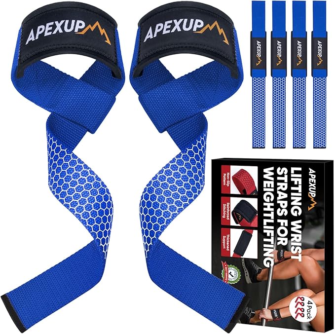 APEXUP Weight Lifting Straps for Weightlifting, Lifting Wrist Straps Gym, Deadlift Strap, Anti Slip Silicone Weightlifting Strap Men Women Powerlifting, Strength Training