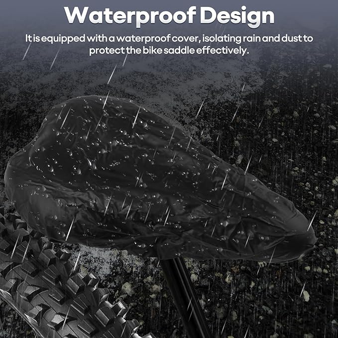 New Gel Bike Seat for Men & Women, Mjkeomo Waterproof Bicycle Seat Breathable Mountain Bike Saddle Gel Bicycle Saddle for MTB, BMX, Road Bike, City Bikes, Exercise Bikes