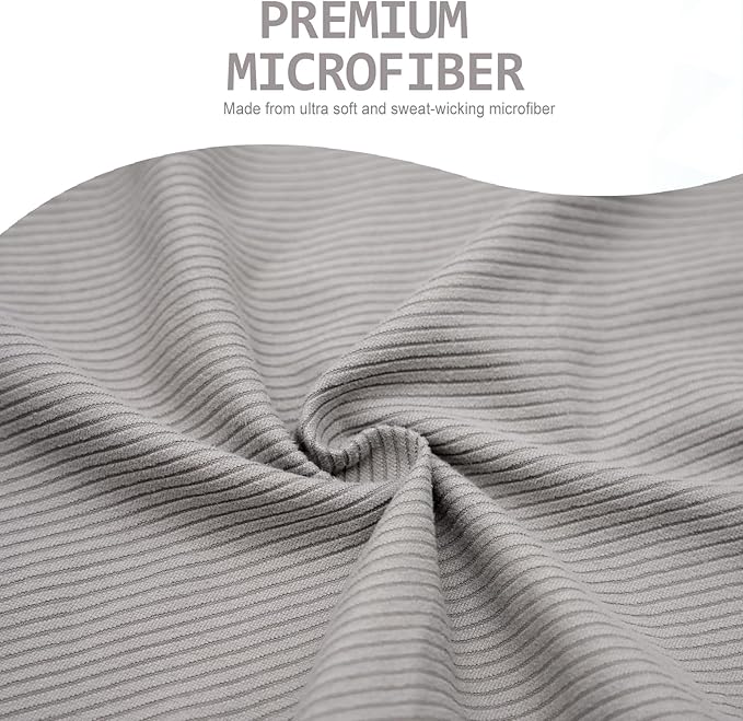 Eunzel Quick Dry Camping Towel, Microfibre Ribbed Towel Travel Towel 3 Sizes 1 Pack Fast Drying Towel Set for Camping, Beach, Gym, Sports, Yoga & Swimming Pool, Grey