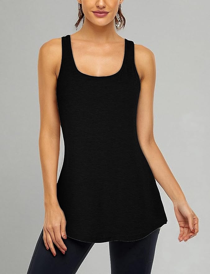 Cestyle Womens Tank Tops with Built in Bras Racerback Yoga Workout Sports Activewear
