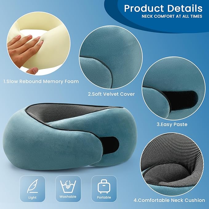 2024 New Memory Foam Travel Pillow for Airplanes,Neck Pillow for Traveling,Neck Plus Travel Pillow,Neck Plus Travel Neck Pillow