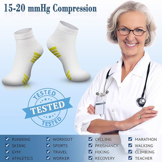 CHARMKING Compression Socks for Women & Men Circulation 15-20 mmHg is Best for Athletic Running Cycling Nurse Daily Wear