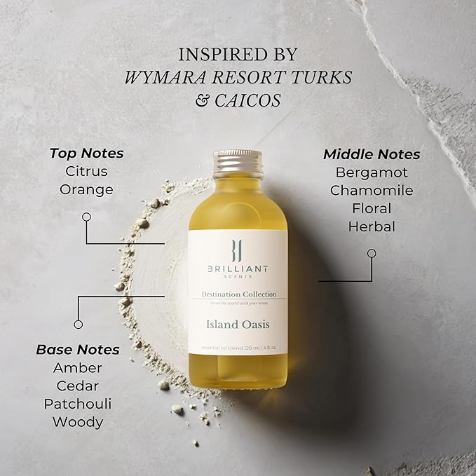 Diffuser Oil Refill, Inspired by Wymara Resort Turks & Caicos, Hotel Series Aroma Scents, Essential Oils Set for Home, Fragrance Oil for Candle Making, Home, 50 ML, Island Oasis