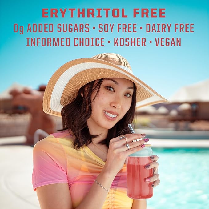 Sunwarrior Hydration Powder Electrolyte Packets Powder | Strawberry Colada Flavored | 18 Stick Packs 126g Pouch | Vegan and Plant-Based Sugar Free | B12 Elderberry and Electrolytes | Active Hydration