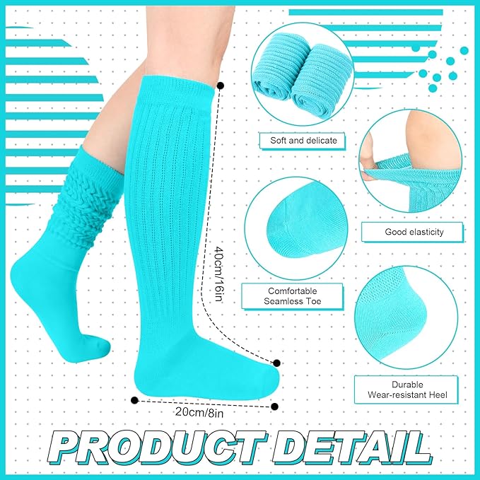 Tarpop 80s Neon Women Slouch Socks 90s Headbands Wristbands Fanny Pack Leg Warmers Sweatbands Waist Bag Women Party Costume