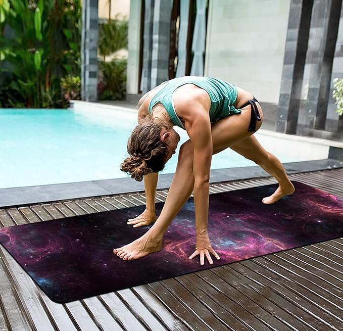 nuveti Yoga Mat Print Extra Thick TPE Non Slip Fitness Exercise Mat with Carrying Bag,72"x24" Extra Thick 6MM Exercise & Workout Mat for Yoga, Pilates Fitness and Floor Exercises