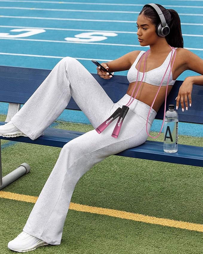 nonogo 1.1LB Weighted Jump Rope for Women – Adjustable 10mm Heavy PVC Skipping Rope for Fitness, Ideal for High-Intensity Training, MMA, Boxing, CrossFit, Weight-loss Workouts