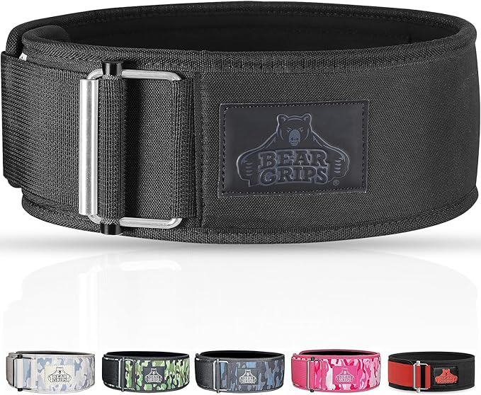 Bear Grips Weight Lifting Belt, Weightlifting Belt for Women, Weight Belt For Men Gym Belt With Locking Buckle, Nylon Belt, Squat Belt, Deadlift Belt, Workout Belt, Exercise Belt for Back Support