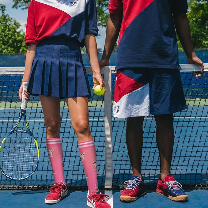 fenglaoda Compression Socks Women Men 4 Pairs, Knee High Support Socks for Running, Sports, Travel, Flight, Nurse