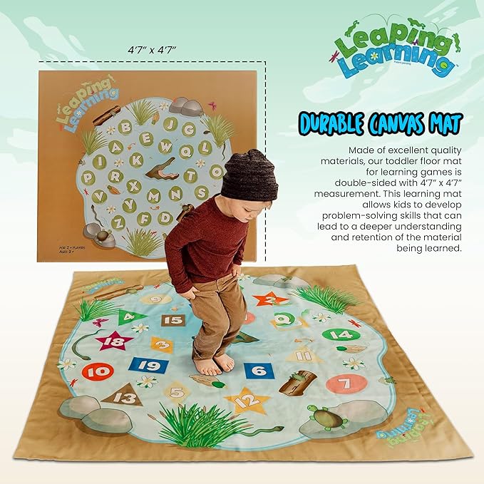 Interactive Play Mat - Toys & Games for Numbers, Colors, Shape & ABC Learning for Toddlers, Educational Toys for 3 Year Olds & Up, Sit and Spin Toddler Puzzles with Phonic Sounds