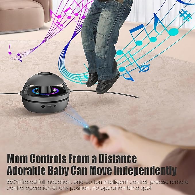 Smart Jump Rope Machine, Electric Music Jump Rope, Smart Counting Rope, 1-10 Speed Levels, Bluetooth Remote Control, Parent-Child Interactive, for Kids 4-12 and Adults