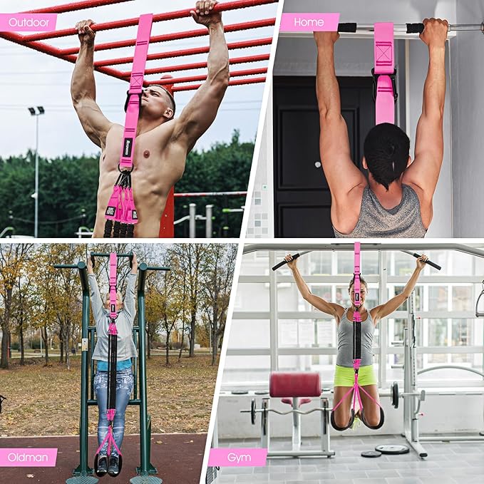 Pull Up Assistance Bands, Resistance Bands for Pull Up Bar Workout, Adjustable Heavy Duty Pull Up Assist Equipment with 4 Assistance Bands, Home Gym Fitness Exercise Strength Training