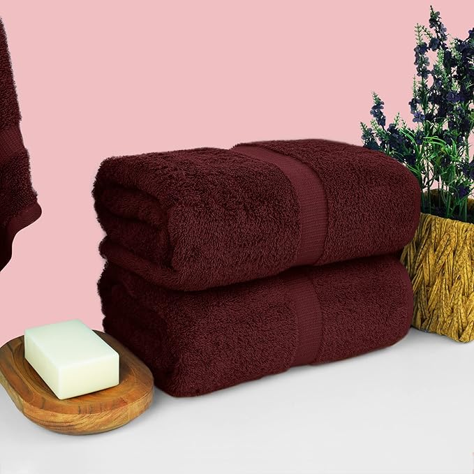 Chakir Turkish Linens, 100% Cotton Premium Quality Turkish Bath Sheets (35''x70'' Large Bath Sheet Towels - Cranberry)