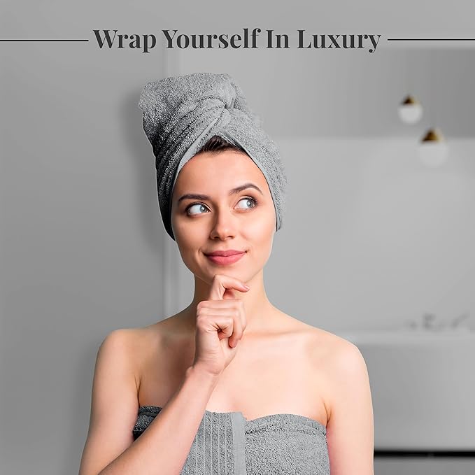 Tens Towels Pack of 4 Extra Large Bath Towels 30 x 60 Inches, 100% Cotton, Larger & Lighter Weight, Quicker to Dry, Super Soft and Absorbent, Perfect for Bathroom, Cool Grey