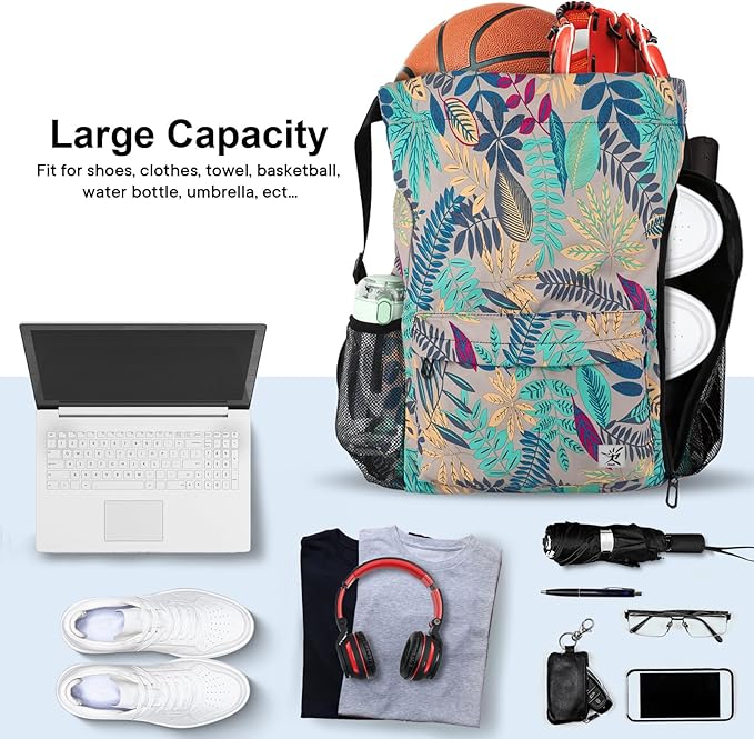 Drawstring Backpack with Mesh Pockets String Gym Bag Sackpack Sandproof Water Resistant Beach Backpack for Men Women