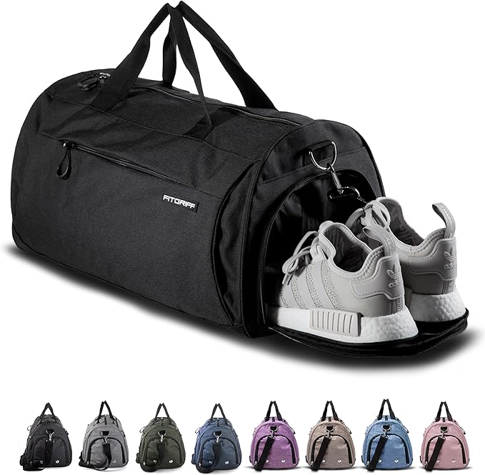 Fitgriff® Gym Bag for Men & Women with Shoe & Wet Compartment - Duffle Bag for Travel, Sports, Fitness & Workout