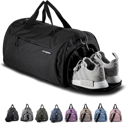 Fitgriff® Gym Bag for Men & Women with Shoe & Wet Compartment - Duffle Bag for Travel, Sports, Fitness & Workout