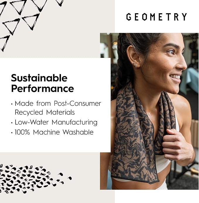 GEOMETRY Gym Towels for Working Out - Compact & Quick Dry, Super Absorbent Double-Sided Microfiber Sweat Towel – Premium Microfiber for Gym - Freckles, 16" x 30", 1 Piece
