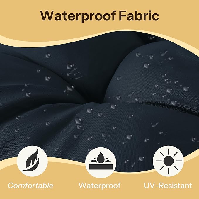 Waterproof Outdoor Bench Cushion 49"X20"X4" Comfortable Outdoor Chair Cushions Tufted Garden Bench Pad UV Resistant and Fade Resistant (1, Navy)