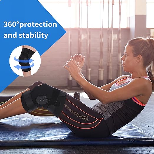 Hinged Knee Brace - Adjustable Knee Support Brace for Men and Women - Patellar Stabilizer, Arthritis Pain Relief, ACL, PCL, MCL, Meniscus Tear