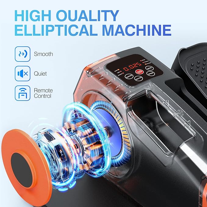 Under Desk Elliptical Machine, Electric Elliptical Leg Exerciser for Seniors with 12 Ad justable, Quiet Portable Elliptical Machine, Seated Pedal Exerciser with Remote Control