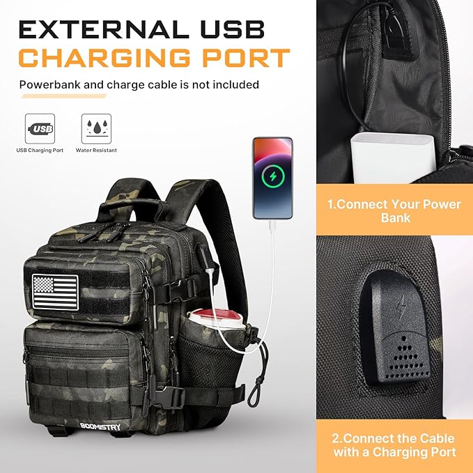 15L Mini Tactical Backpack Small Tactical Backpack for Men and Women, Military Backpack for Gym, Hiking, Daily (Black Camo-15L)