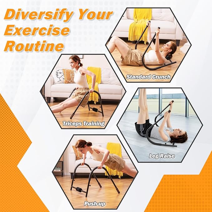 Goplus Fitness AB Trainer, Folding Abdominal Machine with Padded Head/Neck Support, Sit Up Training Assistant, Exercise Crunch Trainer Workout Exerciser for Home Gym Office