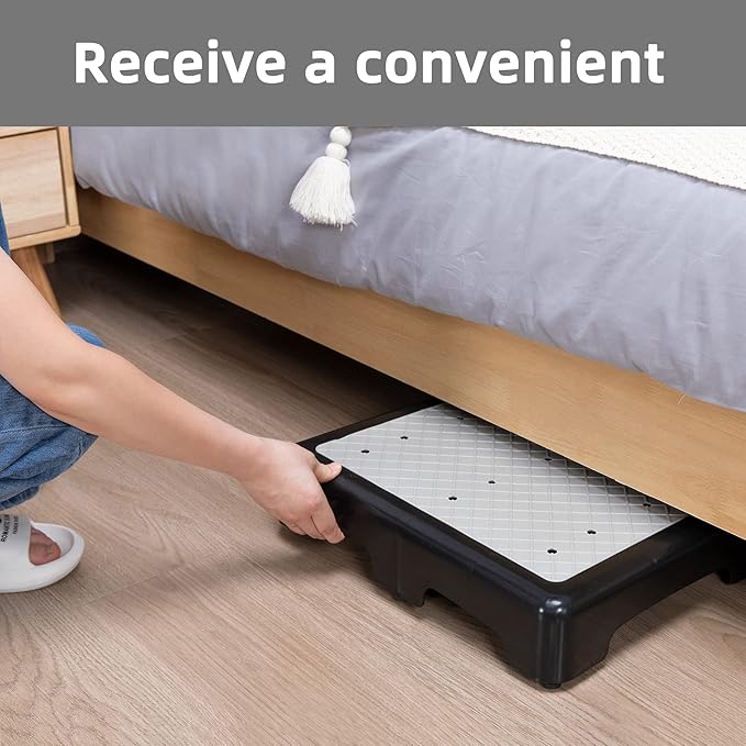 Platform Step Stool Bed Step Non-Slip Rubber Stair Riser Portable Anti-Fall Safety Platform for Elderly and Adults