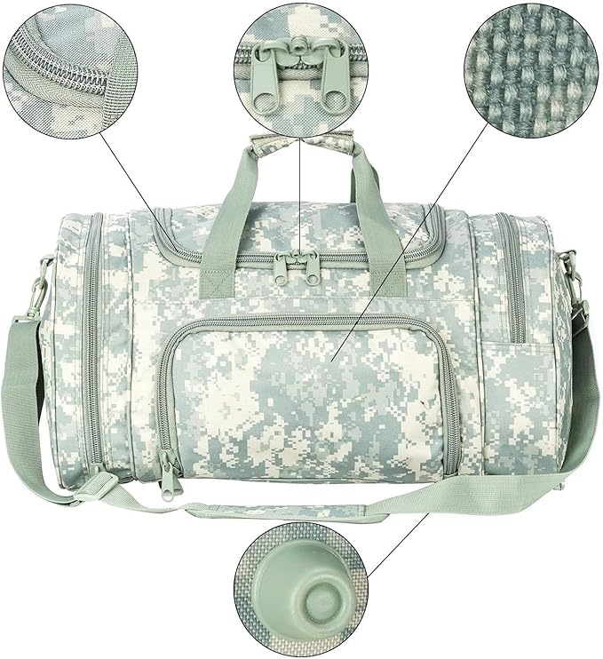 Gym Bag Duffle Bags for Men Women with Shoes Compartment Sport Weekend Travel Overnight Carry On Bag for Tactical Military Travel Work Out Bags (ACCamo)