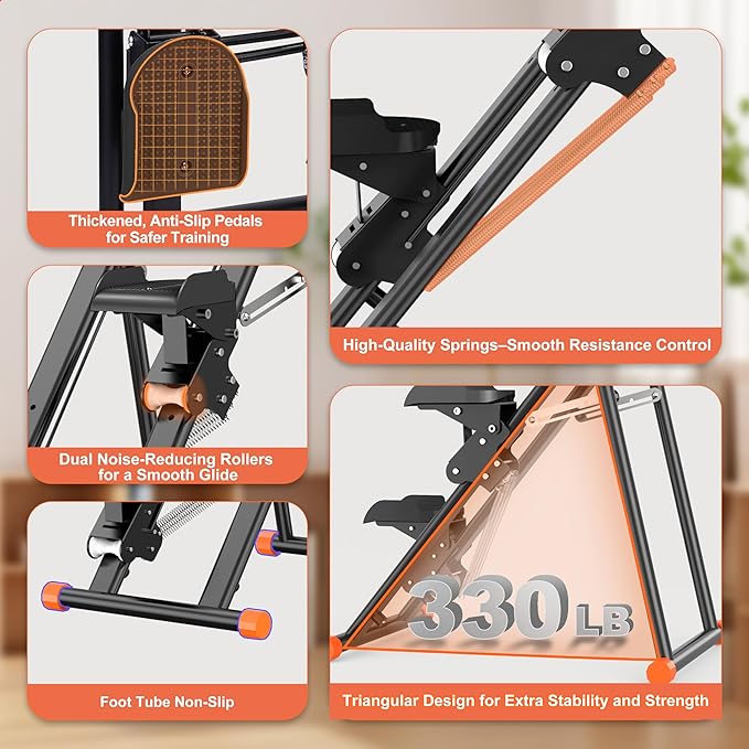 EPHESPORT Stair Stepper for Home Gym, 2.0 Stair Climber with 3-Level Adjustable Resistance ＆ Height, Non-Slip Pedals, Digital Display, Phone Holder, Full-Body Cardio Workout Equipment for Women Men