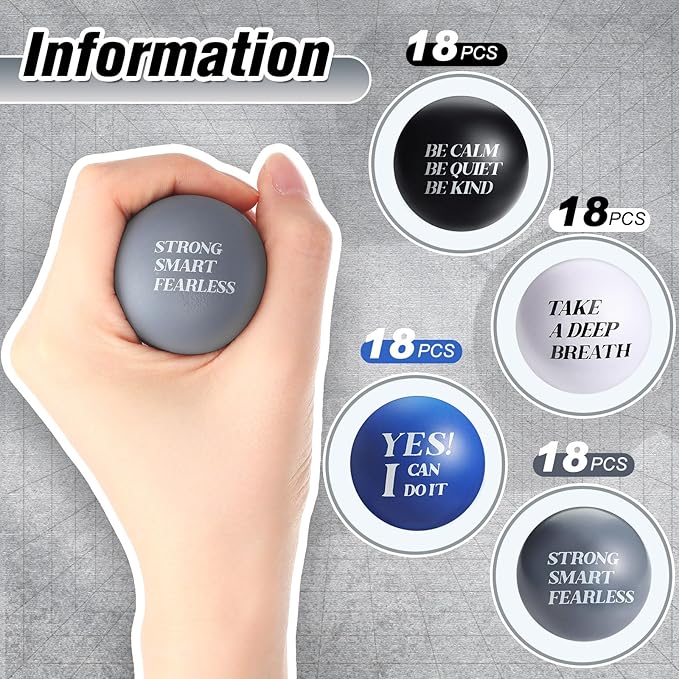 Jerify 72 Pcs Motivational Stress Balls Bulk Inspirational Stress Balls Colorful Foam for Adults Hand Exercise Small Therapy Fidget Relief Anxiety Toys for Coworkers Gifts Fidget(Cool Colors)