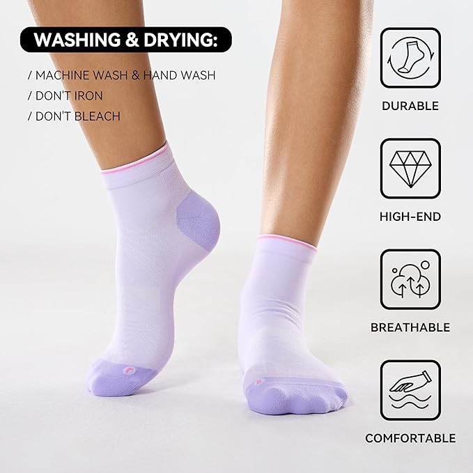 CS CELERSPORT 2/5 Pairs Ankle Compression Socks for Men and Women Running Athletic Socks