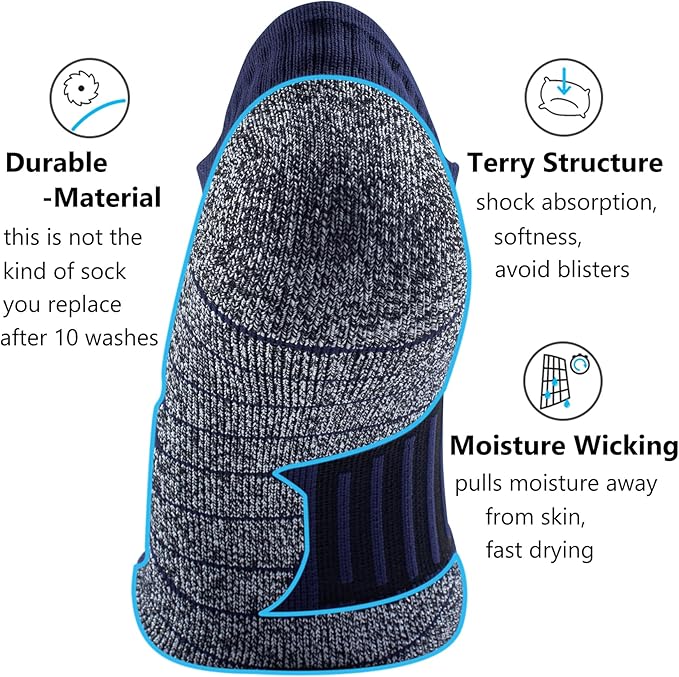 CWVLC No Show Sports Compression Socks for Men Women with Cushion (4/8 Pairs)