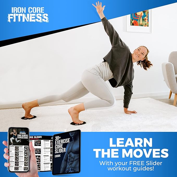 Core Sliders for Working Out 20 Disc (10 Set) Pack, Dual Sided Exercise Gliding Discs for Use on All Surfaces, Ultimate Core Trainer, Perfect for Group Training Classes, Gym & Home Total Body Workout