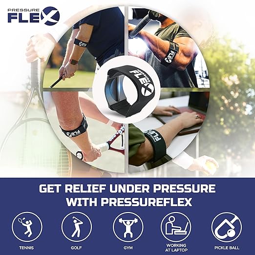 Tennis Elbow Brace for Men - Golfers Elbow Brace for Men, Forearm Compression Tendonitis Relief Arm Band, Adjustable Strap with Pressure Ridge Bar, Forearm Support Strap for Quick Recovery