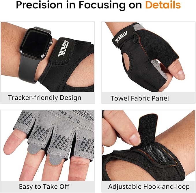 ATERCEL Weight Lifting Gloves Full Palm Protection, Workout Gloves for Gym, Cycling, Exercise, Breathable, Super Lightweight for Mens and Women