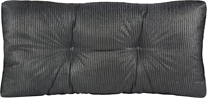 Klear Vu The Gripper Omega Non-Slip Tufted Bench Cushion for Indoor Furniture, Assembled in USA, Entryway Storage, Bay Window, Corner Nook or Piano Seat, 30 Inches, Solid Black