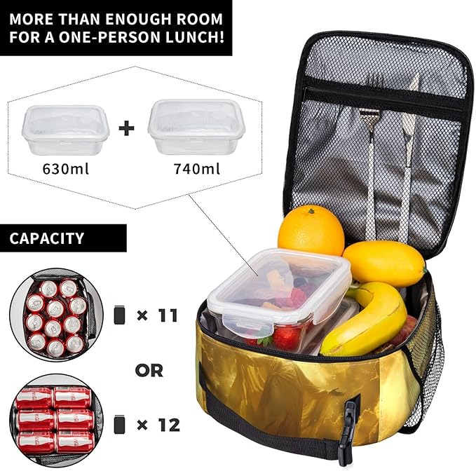 God Print Insulated Lunch Box Gifts for Kids Adults Golden Light and Silhouette of Jesus Design Reusable Portable Lunchbox Cooler Lunchbag for Work Picnic School Travel or Hiking