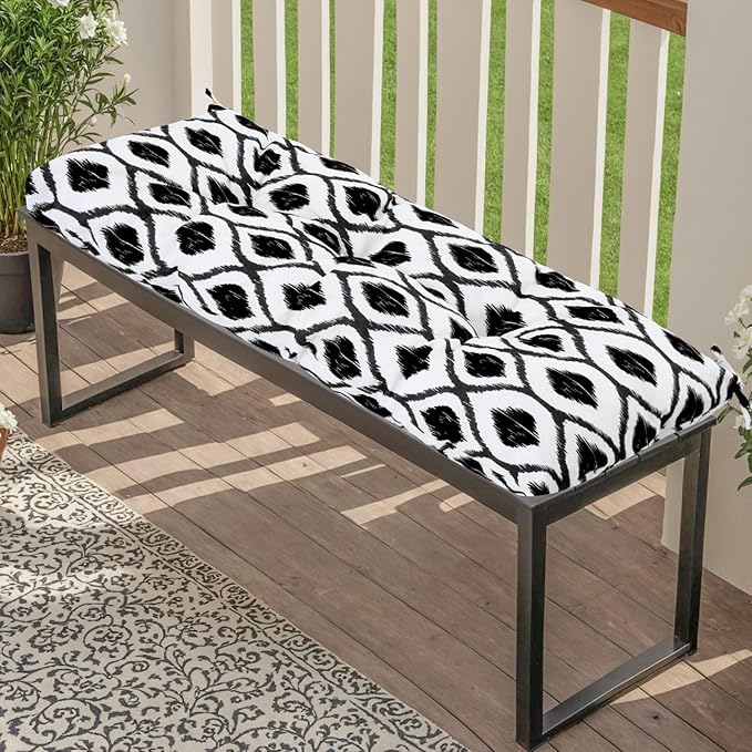 Outdoor Bench Cushion Waterproof, Tufted Bench Seat Cushion 36 x 15 Inch, Patio Wicker Indoor Seat Pads for Outside Garden Patio Balcony