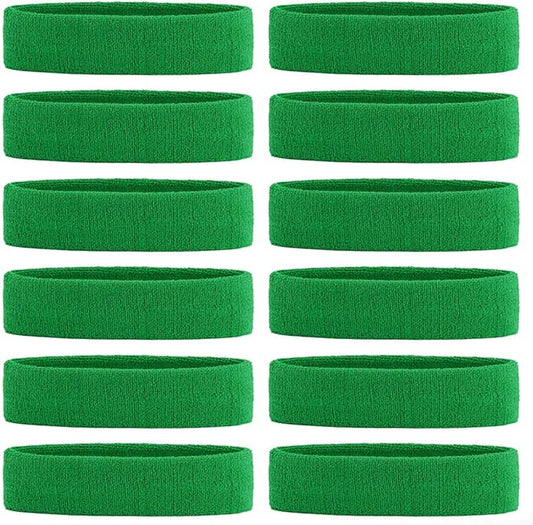 ONUPGO Sweatband Headbands for Men & Women -12PCS Sports Headbands Moisture Wicking Athletic Cotton Terry Cloth Headband for Tennis,Basketball,Football,Gym,Working Out