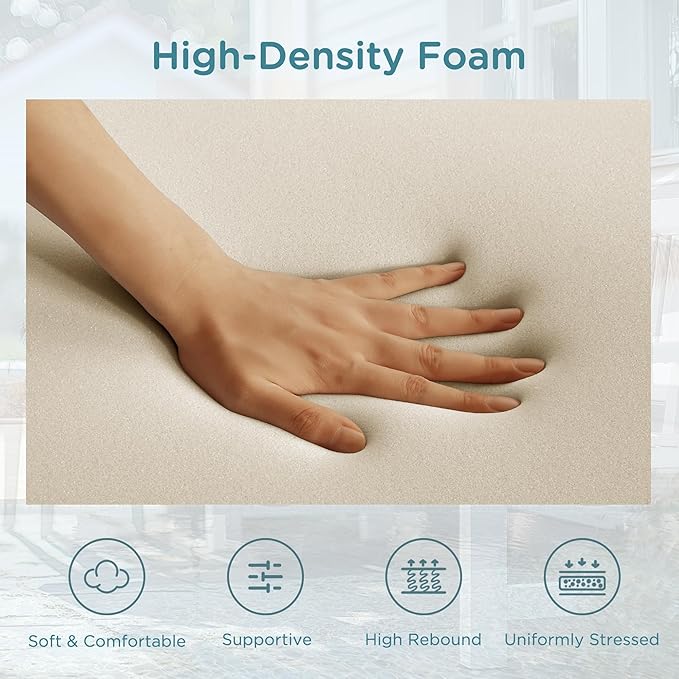 Codi Outdoor Bench Cushion 48 inch, Double Waterproof Patio Furniture Cushions Replacement for Swing, Porch, Couch, 48x18x3'', Navy