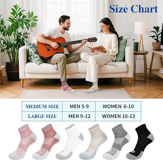 Diabetic Socks for Men,6 Pairs Ankle Mens Diabetic Socks,Diabetic Neuropathy Socks for Men 9-12
