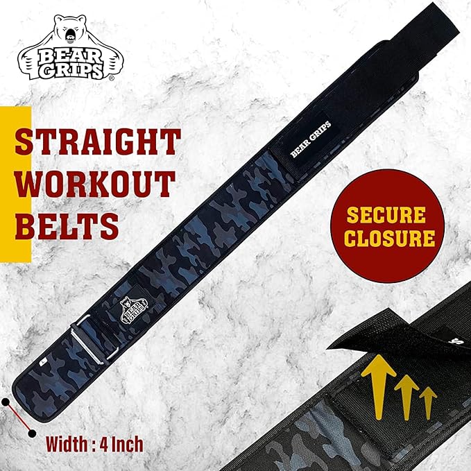 Bear Grips Weight Lifting Belt, Weightlifting Belt for Women, Weight Belt For Men Gym Belt With Locking Buckle, Nylon Belt, Squat Belt, Deadlift Belt, Workout Belt, Exercise Belt for Back Support