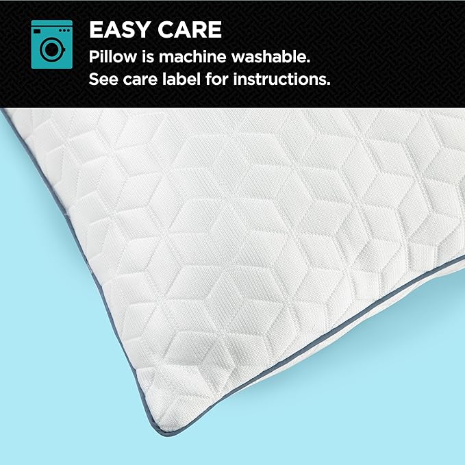 Brookstone Cool Sense Down Alternative Pillow 2 Pack - Cold Cooling Pillows for Hot Sleepers - CoolSense Pillows for Sleeping - Stay Cool and Comfortable All Night - White, Standard/Queen Size