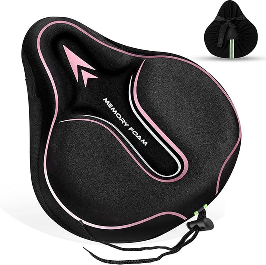 New Large Bike Seat Cover for Men & Women Comfort, Bike Seat Cushion Cover, Padded Seat Cover, Soft Bicycle Seat Covers for MTB, Exercise Bikes, Indoor and Outdoor Cycling